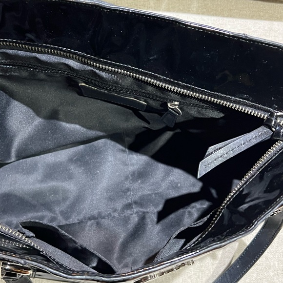 Coach Black Signature Patent Leather Embossed Tote Bag - Picture 10 of 13